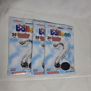 Kaleidescope 34" Jumbo Foil Balloons - Silver 2 Two Lot Of 3